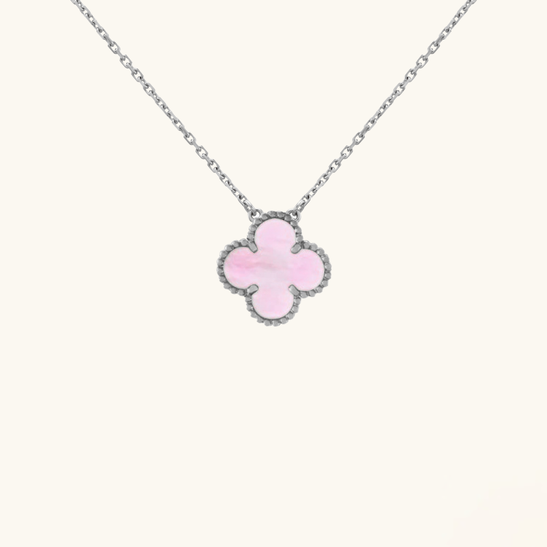 KLEEBLATT | Pink/Silber Halskette