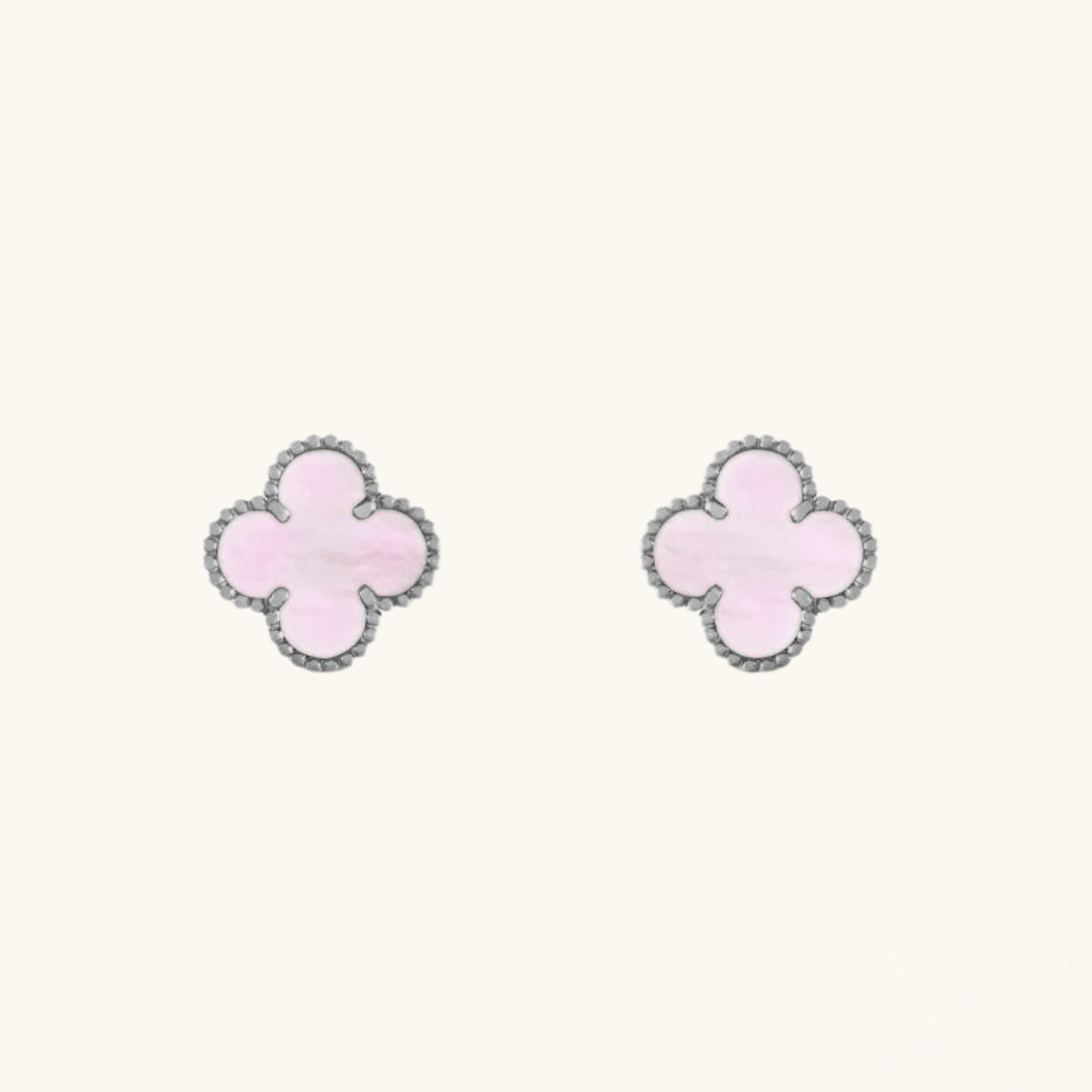 KLEEBLATT | Pink/Silber Ohrringe