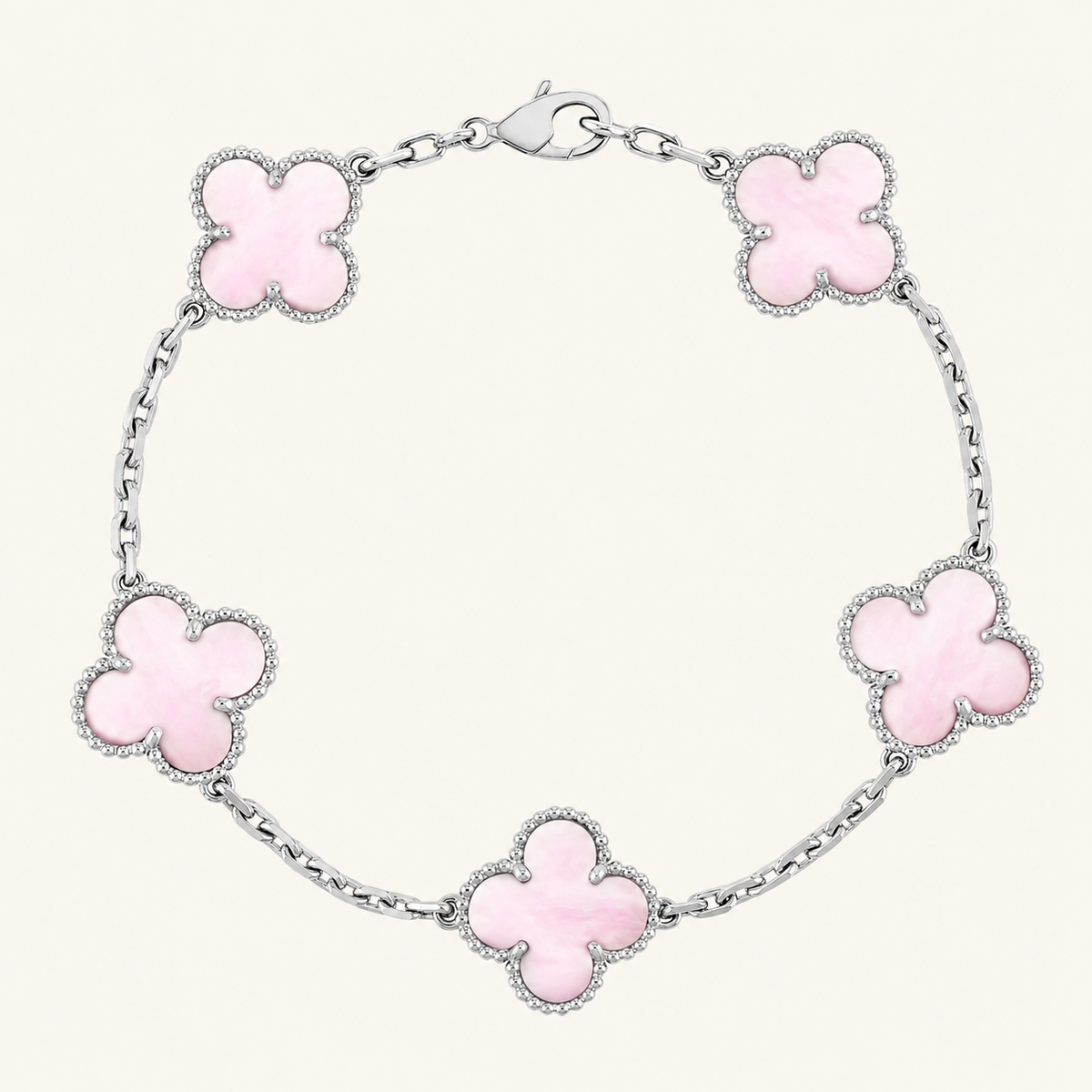 KLEEBLATT | Pink/Silber Armband