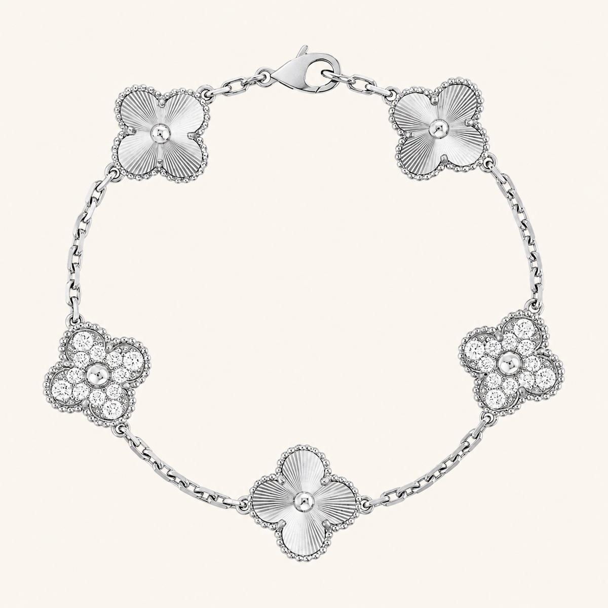 KLEEBLATT | Silber Guilloché Armband Prestige