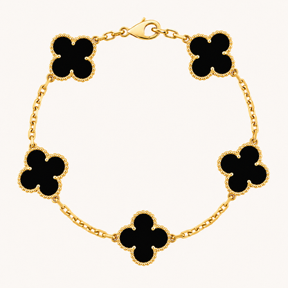 KLEEBLATT | Schwarzes/Silbernes Armband