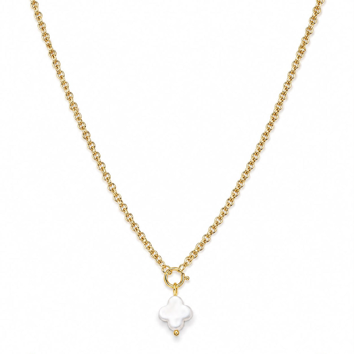 Celeste Kleeblatt Charm Halskette