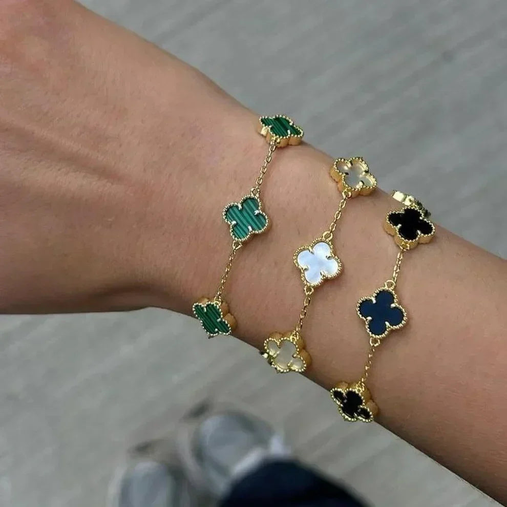 3-teilige Kleeblatt-Armband-Set